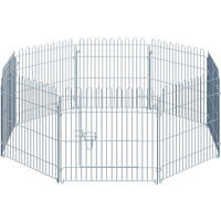 PawHut Tier-Zubehör silber Polypropylen H/L: ca. 63x60 cm Welpenauslauf - silber (60,00cm) - PawHut