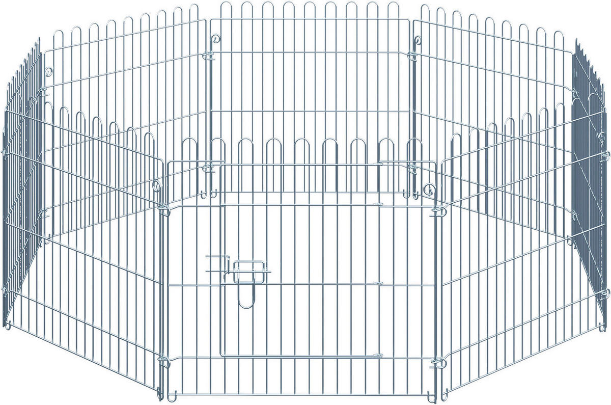 PawHut Tier-Zubehör silber Polypropylen H/L: ca. 63x60 cm Welpenauslauf - silber (60,00cm) - PawHut