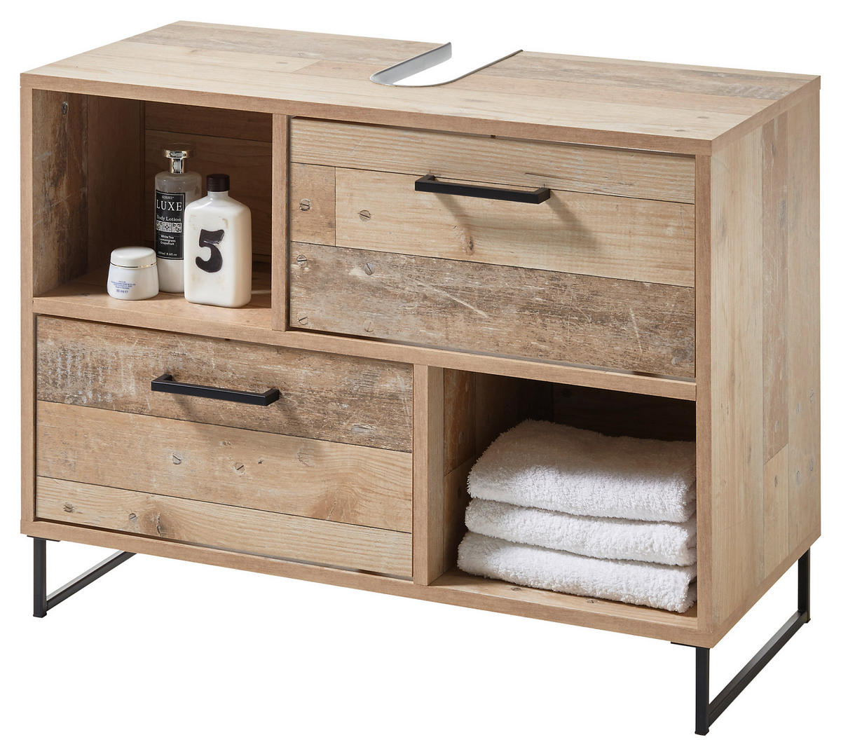 Waschbeckenunterschrank Roof Old Wood Nachbildung B/H/T: ca. 80x61x37 cm Roof - (80,00/61,00/37,00cm)