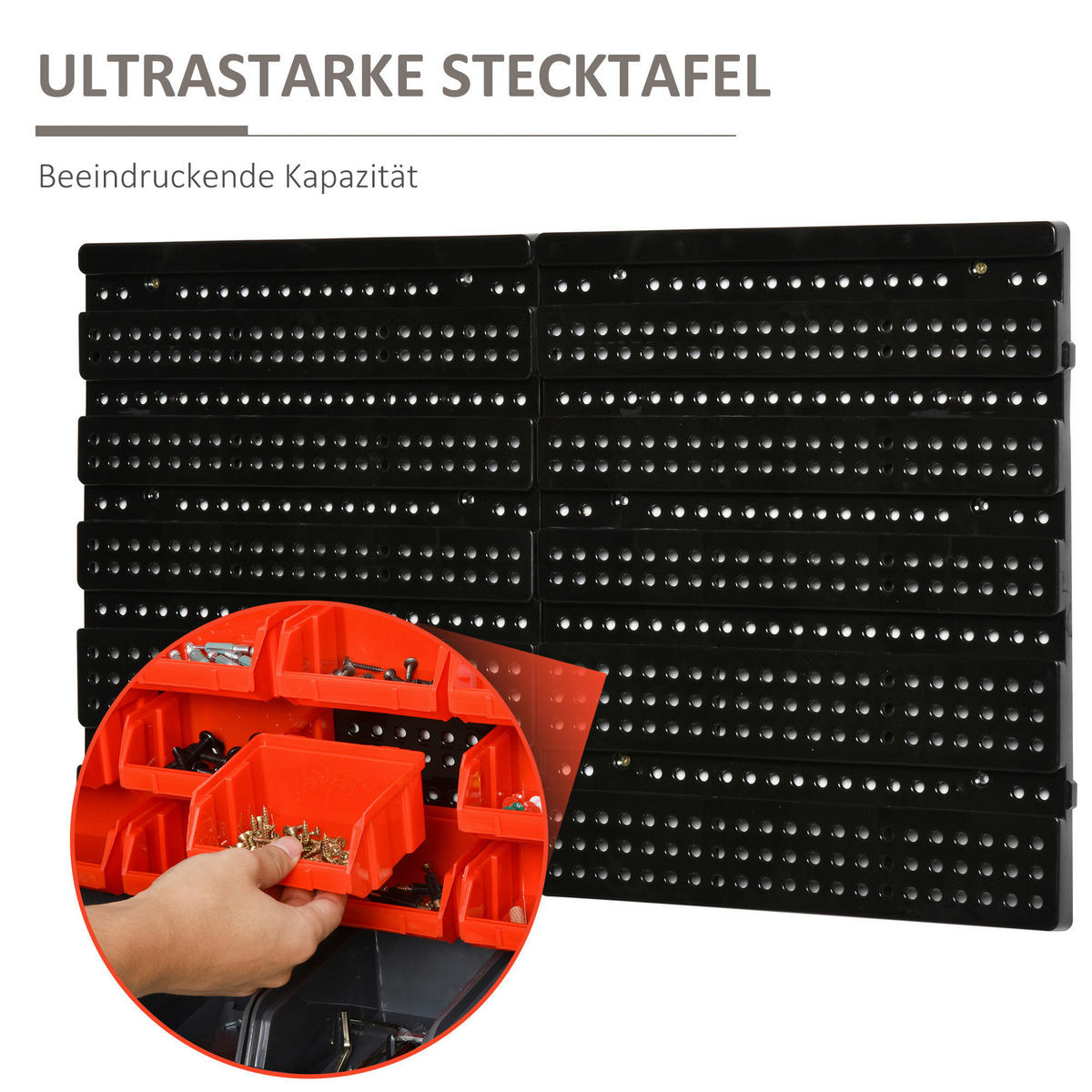 Werkstatt-Zubehör grau B/H/L: ca. 18x37,5x63 cm Lagersystem - rot/schwarz (63,00/18,00/37,50cm) - DURHAND