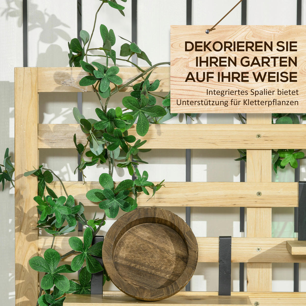 Outsunny Aufbewahrungsbox Aufbewahrungsbox - natur (80,00/45,00/160,00cm) - Outsunny