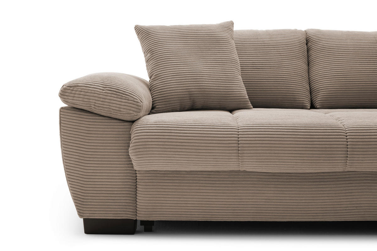 Ecksofa Cancun taupe Microfaser B/H/T: ca. 323x88x211 cm Cancun - schwarz/taupe (323,00/88,00/211,00cm)
