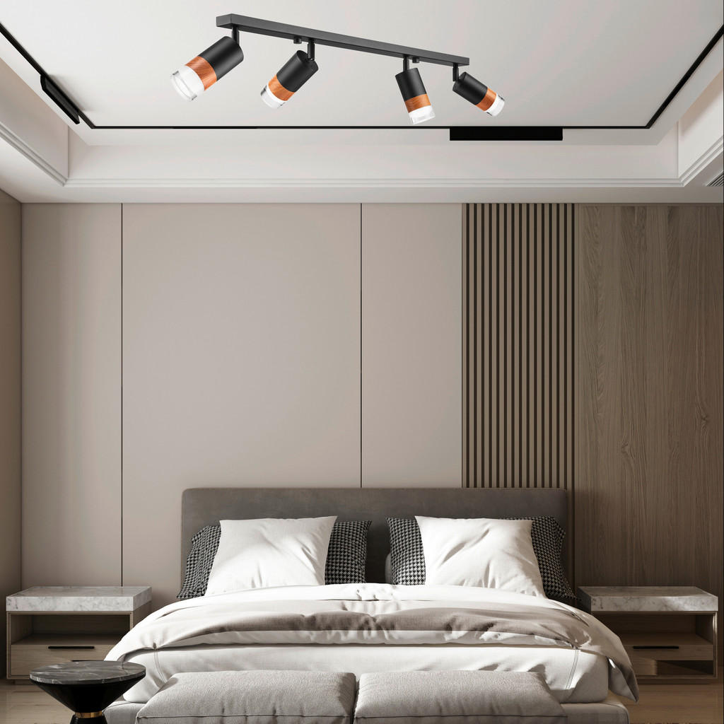 Thumbnail - Lamkur Deckenleuchte schwarz Glas Stahl B/H/L: ca. 8x19x81 cm 4 Brennstellen