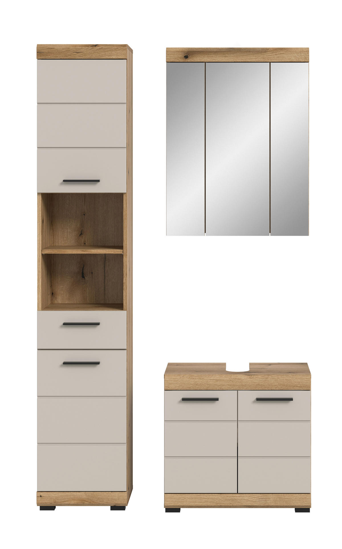 Badezimmer-Set Scout Evoke Oak Nachbildung Kaschmirgrau Nachbildung B/H/T: ca. 112x191x34 cm Scout - Kaschmirgrau (112,00/191,00/34,00cm) - xonox.home