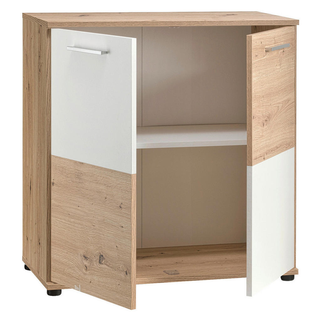 Thumbnail - Kommode Zero Eiche Artisan Oak Nachbildung weiß B/H/T: ca. 72x72x34 cm