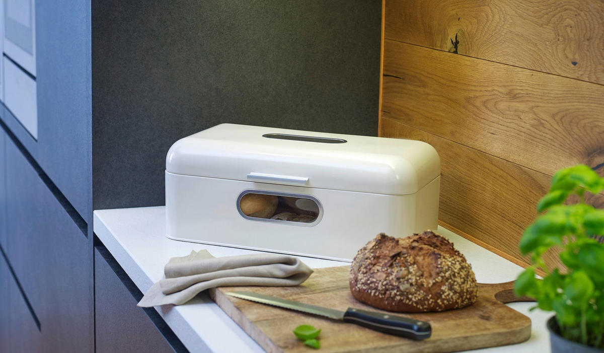 ECHTWERK Brotkasten Retro creme Metall B/H/L: ca. 23,8x17x42,5 cm Retro - creme (42,50/23,80/17,00cm) - ECHTWERK