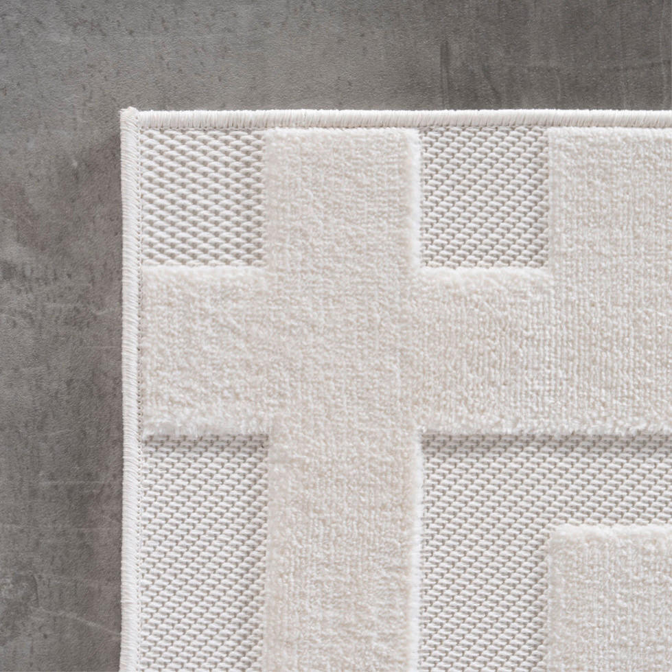 Ayyildiz Kurzflorteppich DOHA creme B/L: ca. 80x250 cm DOHA - creme (80,00/250,00cm) - Ayyildiz