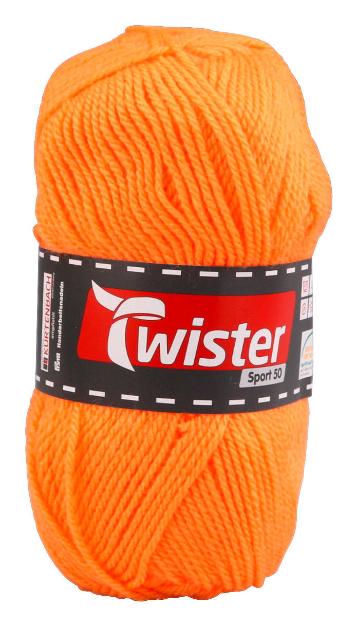 Handstrickgarn Twister Sport uni orange L: ca. 15000 cm Twister Sport uni - orange (15000,00cm) - Twister
