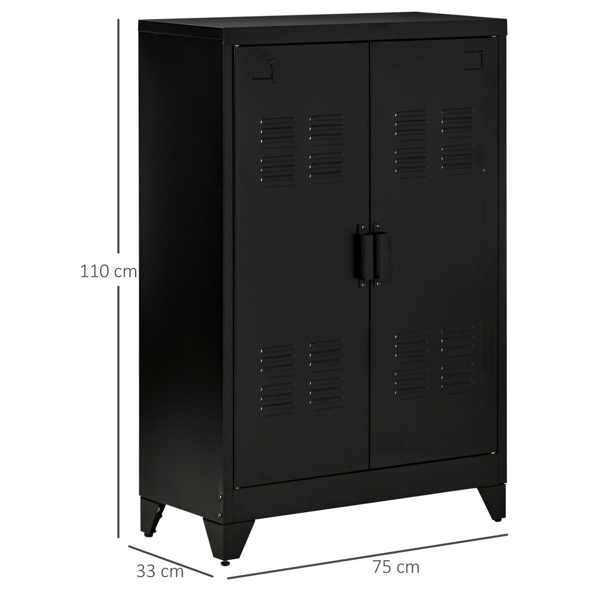 Sideboard 838-148BK schwarz B/H/T: ca. 75x110x33 cm 838-148BK - schwarz (75,00/110,00/33,00cm) - HOMCOM