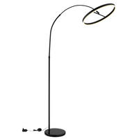 GLOBO LED-Stehleuchte mattschwarz Opal Kunststoff Metall Marmor B/H/L: ca. 50x203x107 cm 1 Brennstellen JERROLD - Opal/mattschwarz (107,00/50,00/203,00cm) - GLOBO