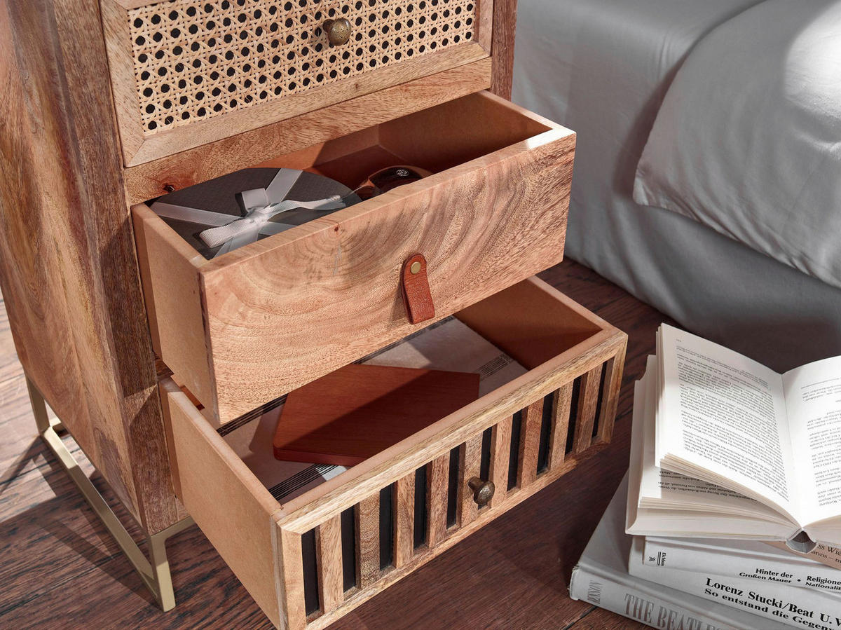 Nachtkonsole braun B/H/T: ca. 40x60x30 cm Nachtkonsole - braun (40,00/60,00/30,00cm) - Wohnling