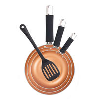 RENBERG Bratpfannenset ROYCE REECO bronze Aluminium 4 tlg. ROYCE REECO - schwarz/silber - RENBERG