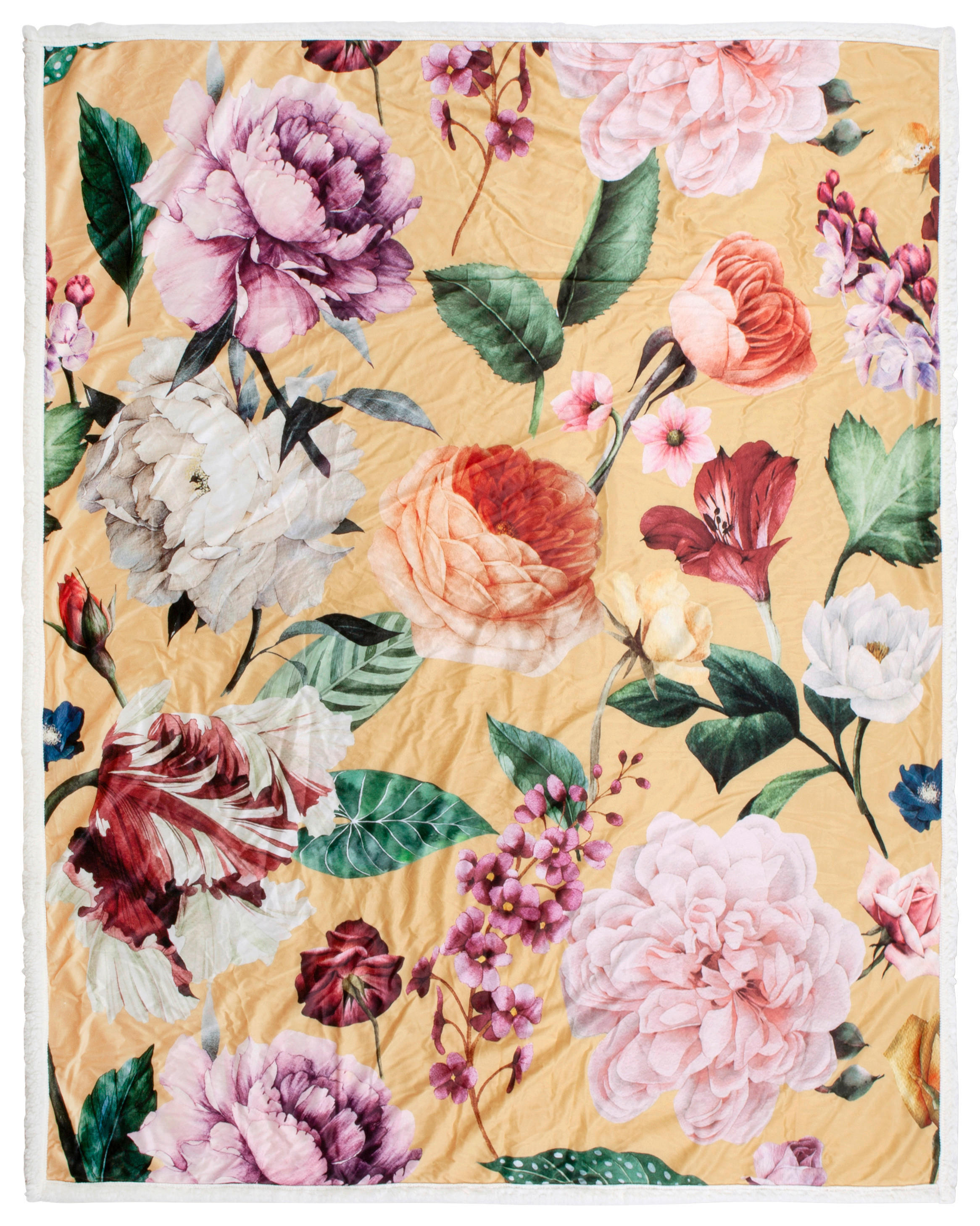 Wohndecke Fiori Polysamt Fiori - ocker (130,00/160,00cm) - Descanso