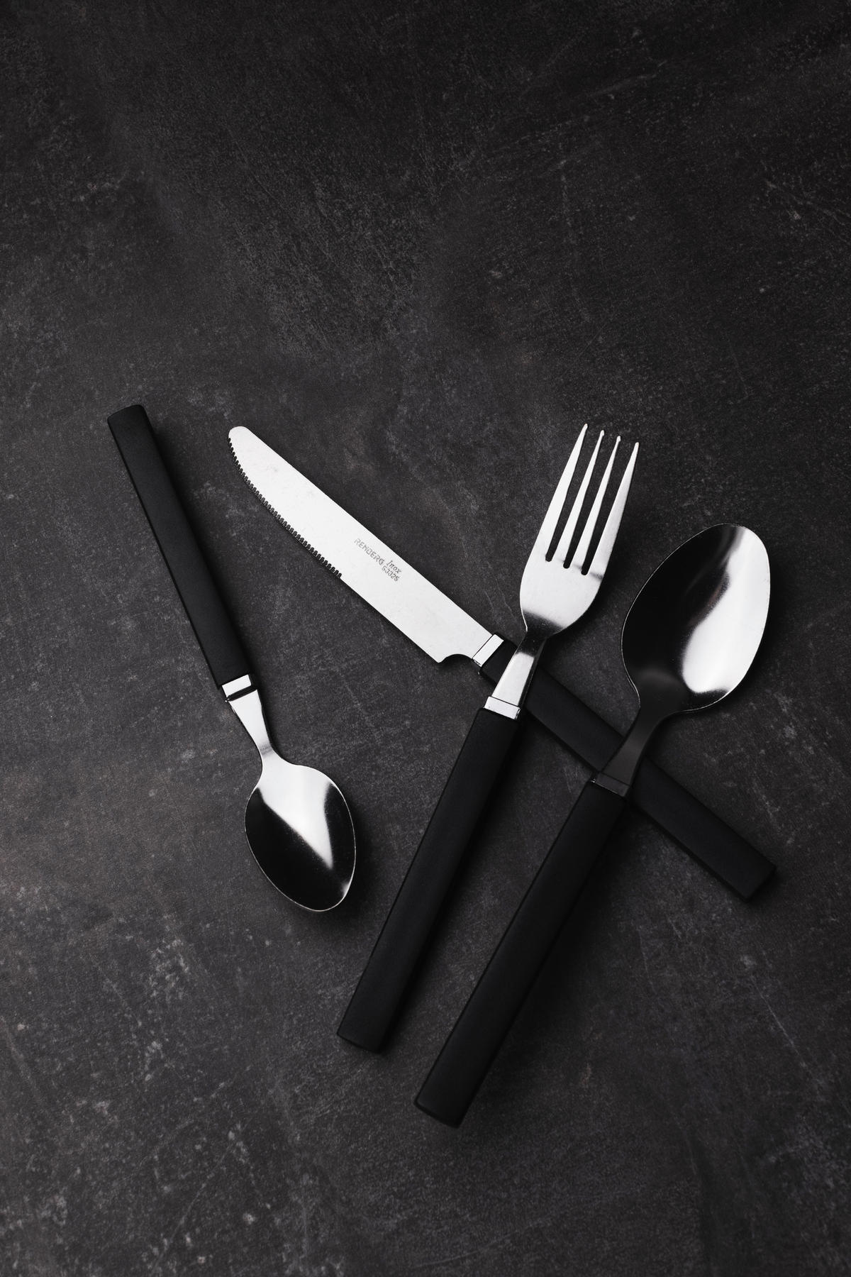 RENBERG Besteckset FUNNY BLACK schwarz Edelstahl 24 tlg. FUNNY BLACK - schwarz - RENBERG