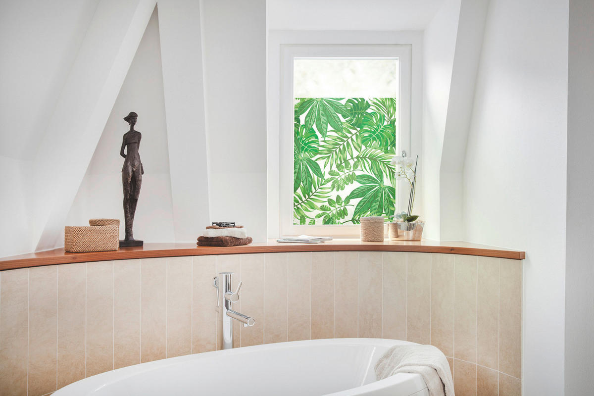 LICHTBLICK Fensterfolie Blätter grün B/L: ca. 50x100 cm ▷ online