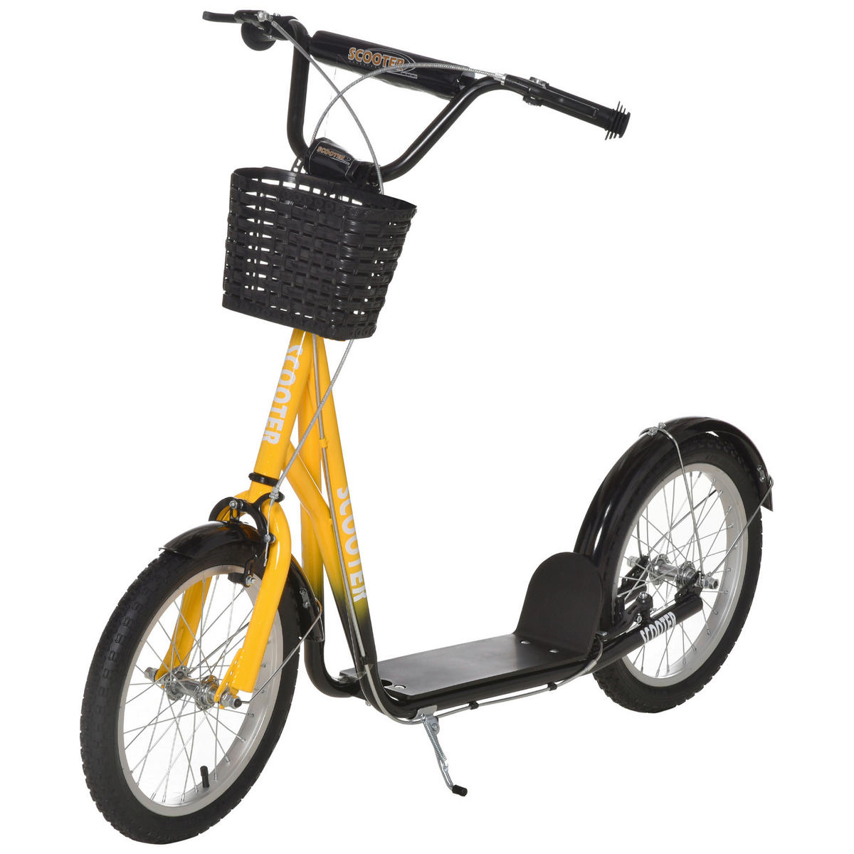 HOMCOM Kinder-Kickroller orange B/H/L: ca. 58x96x139 cm Kinder-Kickroller - orange/schwarz (139,00/58,00/96,00cm) - HOMCOM