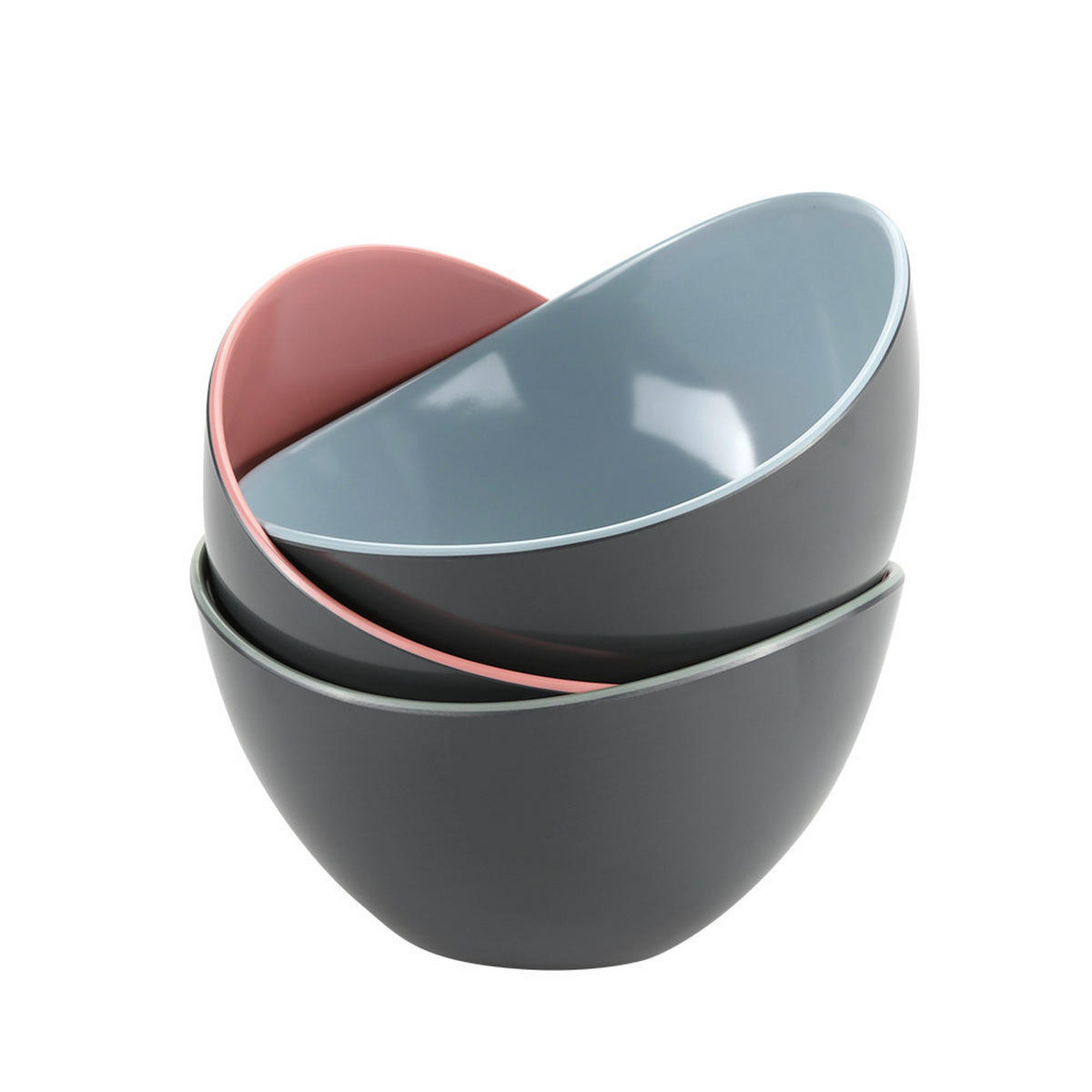 Kesper Schale multicolor Melamin B/H/L: ca. 12x11x20 cm Obst-/u.Salatschale_3erSet - multicolor (20,00/12,00/11,00cm) - Kesper
