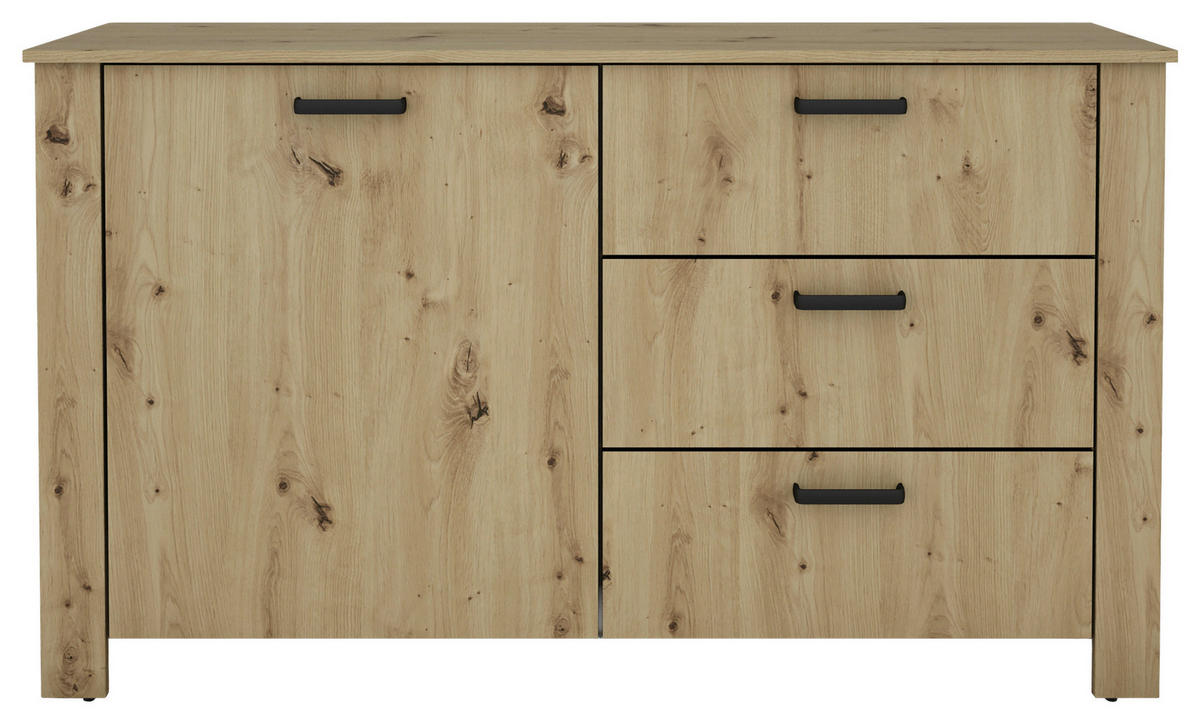 Sideboard FARO Eiche schwarz B/H/T: ca. 140x84x40 cm FARO - Eiche/schwarz (140,00/84,00/40,00cm) - byLIVING