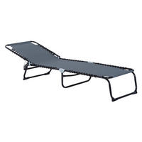 Outsunny Klappliege dunkelgrau Metall B/H/L: ca. 58x26x197 cm Klappliege - dunkelgrau (197,00/58,00/26,00cm) - Outsunny