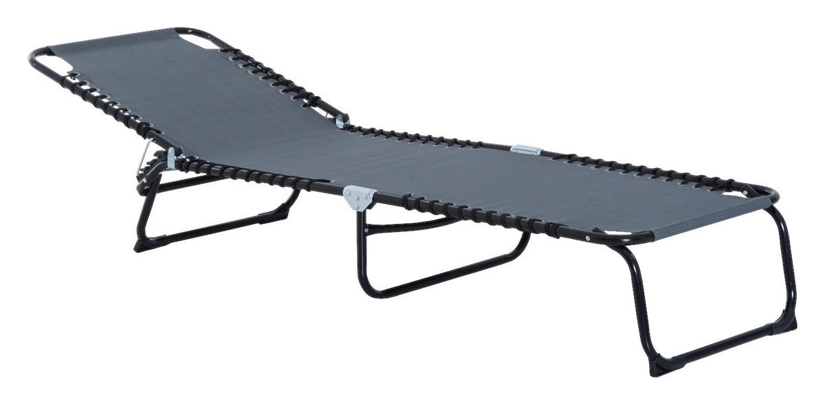 Outsunny Klappliege dunkelgrau Metall B/H/L: ca. 58x26x197 cm Klappliege - dunkelgrau (197,00/58,00/26,00cm) - Outsunny