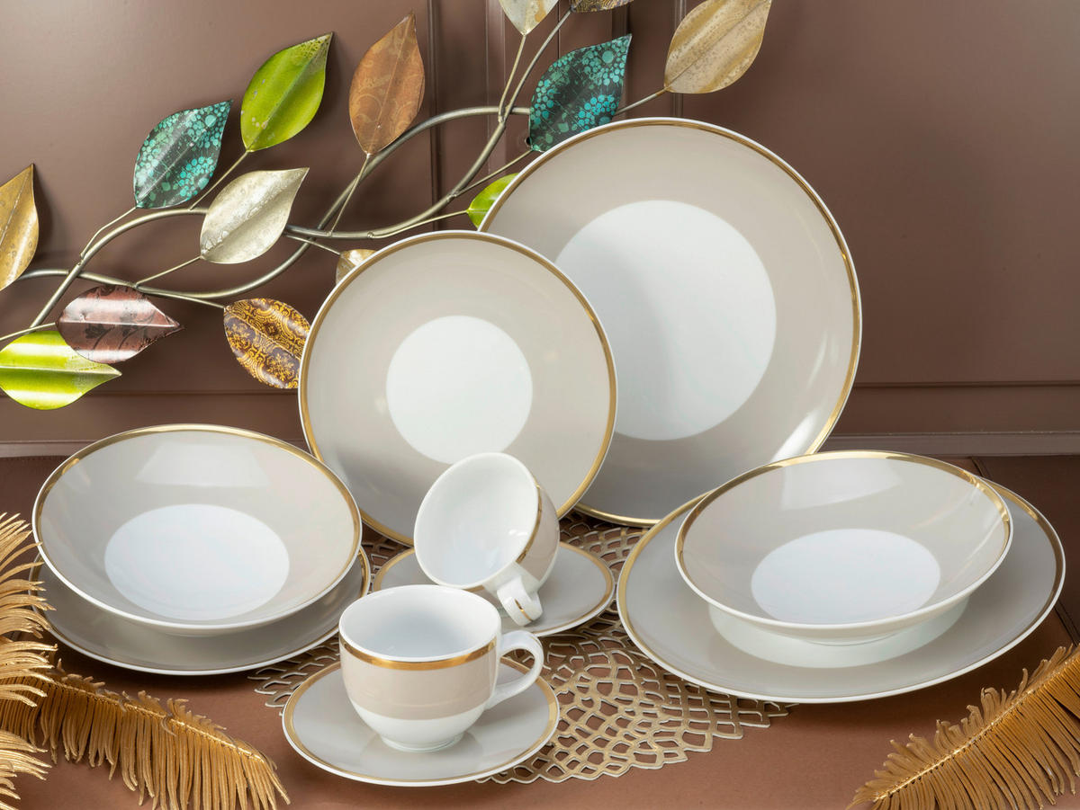 CreaTable Kombiservice FESTIVE creme Porzellan 10 tlg. FESTIVE - creme - CreaTable