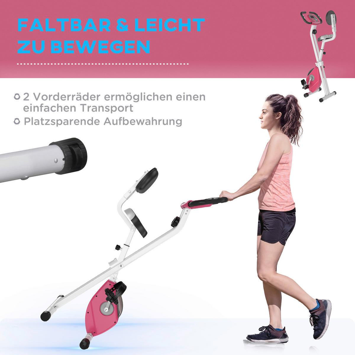 HOMCOM Fahrradtrainer rot PVC H/L: ca. 109x97 cm Fahrradtrainer - rot (97,00cm) - HOMCOM
