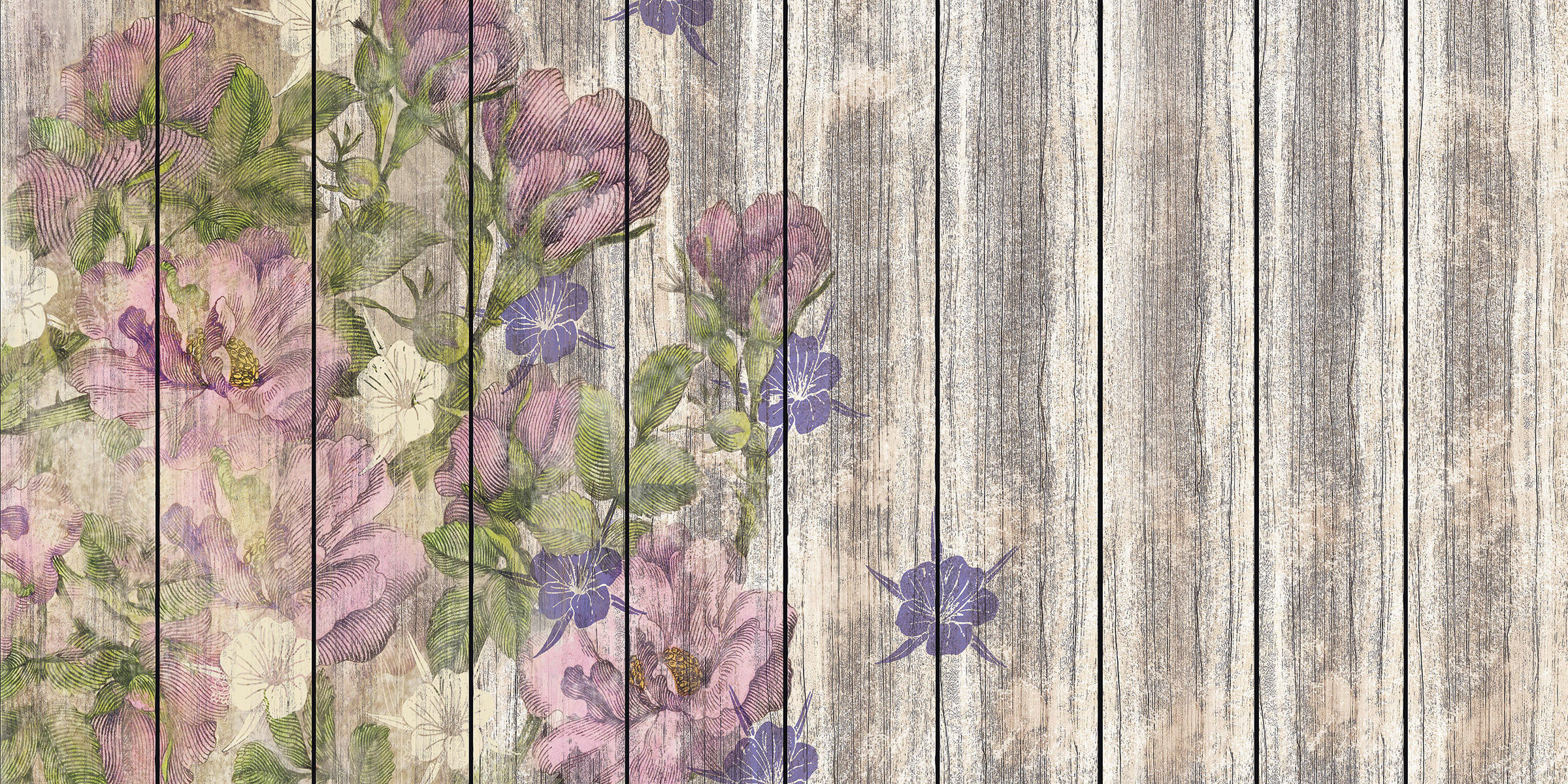 Komar Fototapete Vintage Rose B/L: ca. 500x250 cm Vintage Rose - (500,00/250,00cm) - Komar