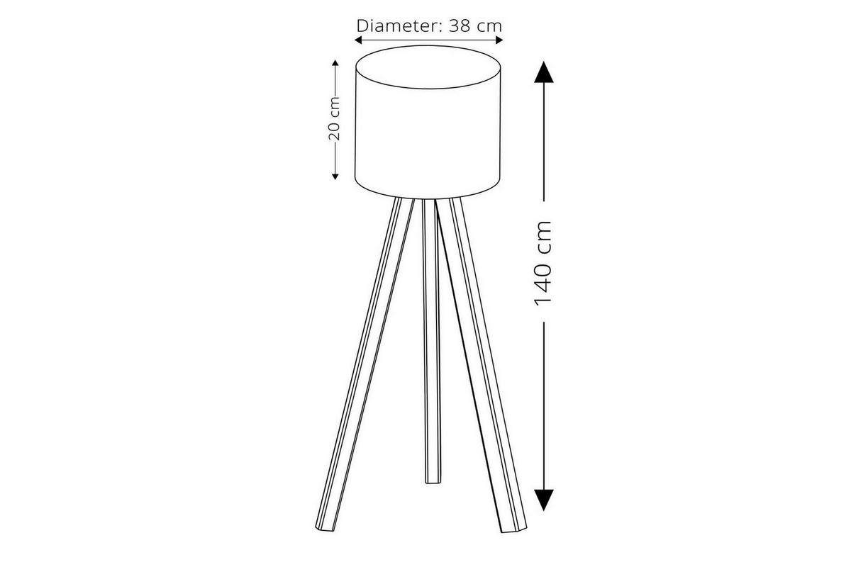 Opviq Stehleuchte AYD-1524 creme Eiche PVC B/H/T/L/D: ca. 38x140x38x38x38 cm E27 1 Brennstellen AYD - Eiche/creme (38,00/38,00/140,00cm) - Opviq