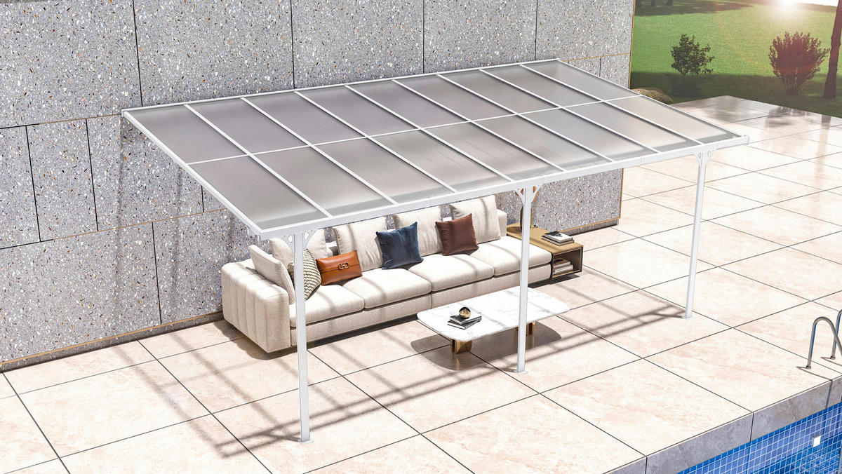 Westmann Terrassenüberdachung Bruce weiß Aluminium B/H/L: ca. 556x270x300 cm Bruce - weiß (300,00/556,00/270,00cm) - Westmann