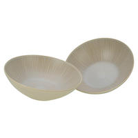 CreaTable Salatschüssel-Set Vesuvio sand Steinzeug D: ca. 24 cm Vesuvio - sand (24,00cm) - CreaTable