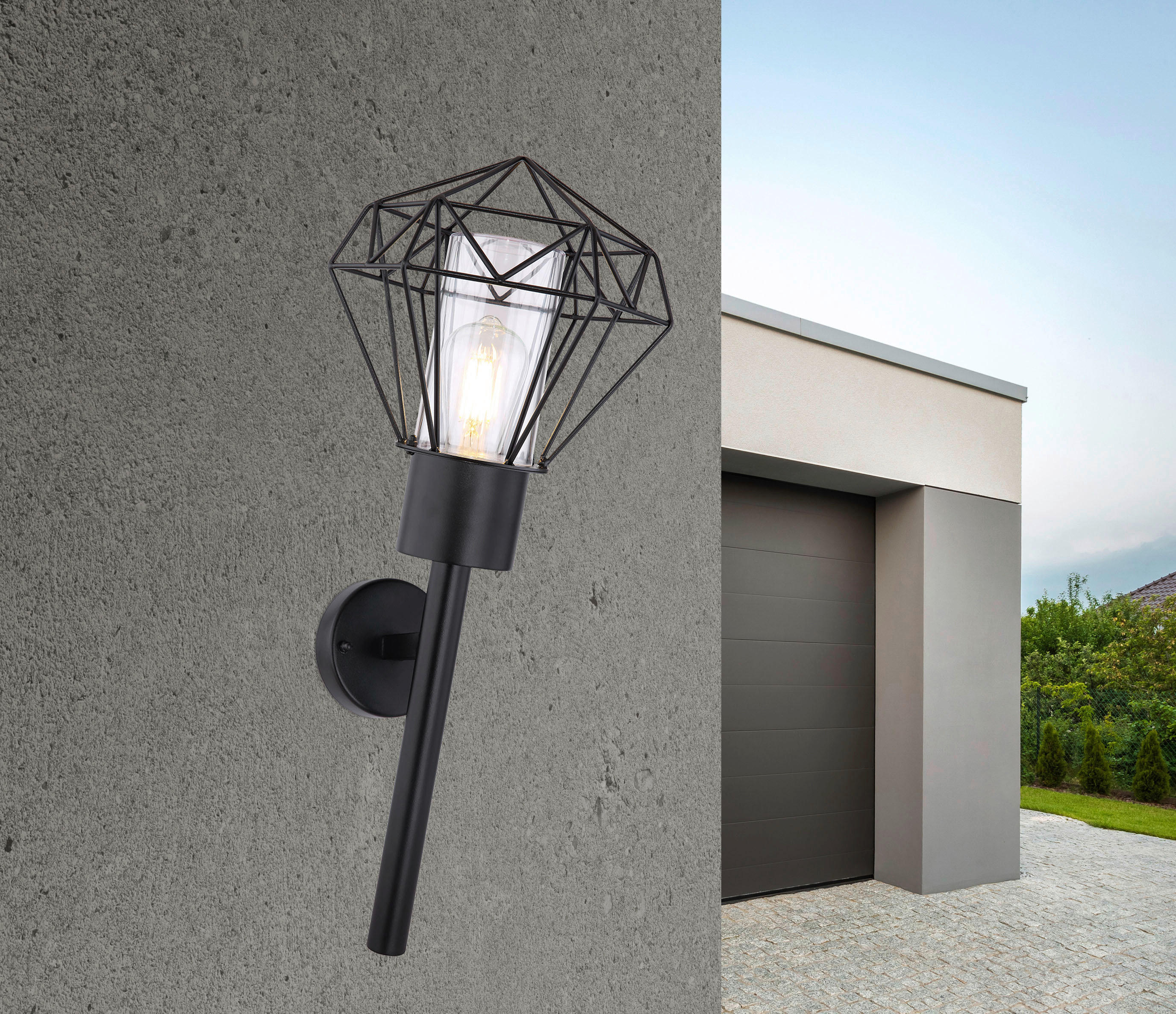 Außenleuchte HORACE 31355W schwarz B/H: ca. 22,5x28,5 cm HORACE - schwarz (22,50/28,50cm) - GLOBO