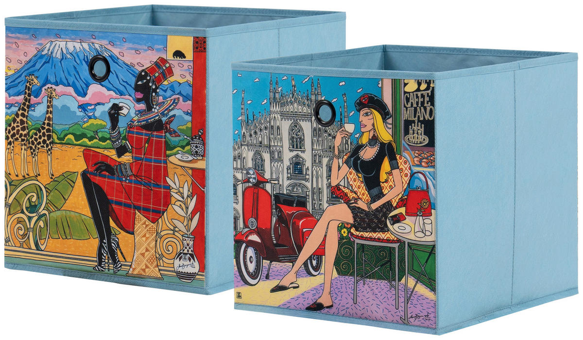 Stoffbox Stoffbox hellblau B/H/T: ca. 32x32x32 cm Stoffbox - bunt (32,00/32,00/32,00cm)