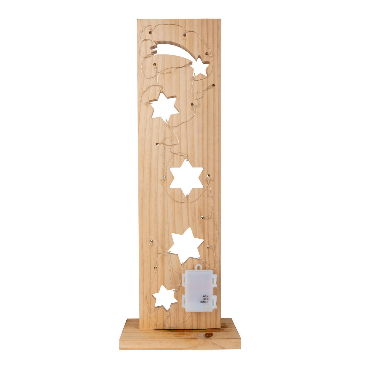 Näve Leuchten LED-Dekoleuchte natur Holz B/H/T: ca. 11x60x21,5 cm LED-Holz-Dekoleuchte STERNE - natur (11,00/60,00/21,50cm) - Näve Leuchten