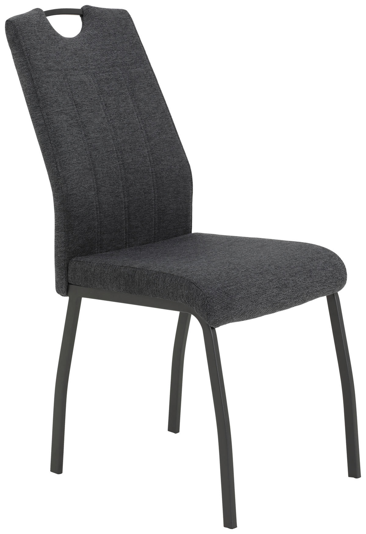 Stuhl 4er Set ELIF III anthrazit grau Microfaser Metall B/H/T: ca. 44x96x64 cm 4er Set ELIF III - anthrazit/grau (44,00/96,00/64,00cm) - Hela