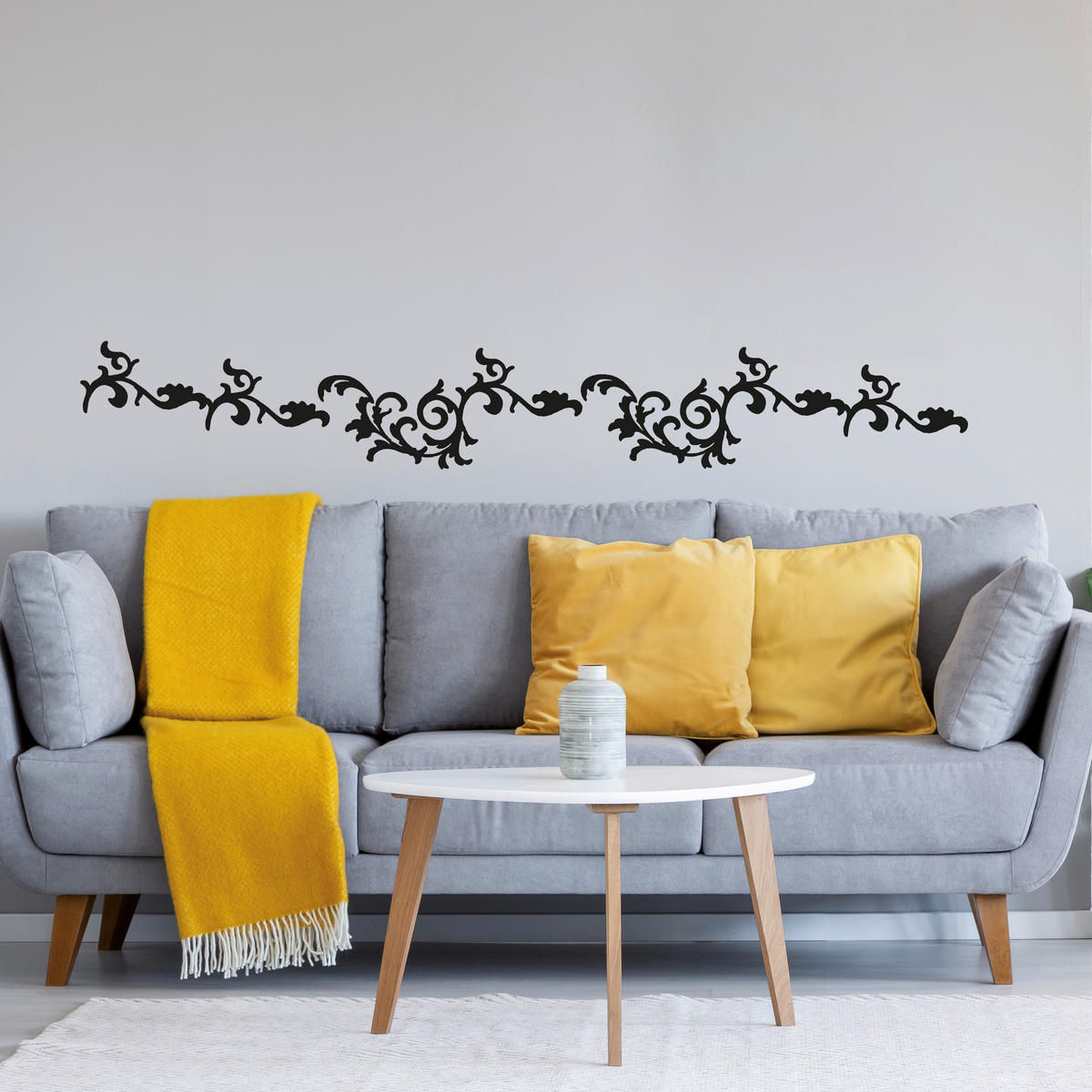 Dekosticker Ornament schwarz B/L: ca. 50x70 cm 2 tlg. Dekosticker Ornament - schwarz (50,00/70,00cm)