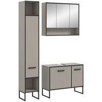 Badezimmer-Set BAGNO schwarz Kaschmirgrau Nachbildung B/H/T: ca. 125x192x36 cm BAGNO - schwarz (125,00/192,00/36,00cm) - xonox.home