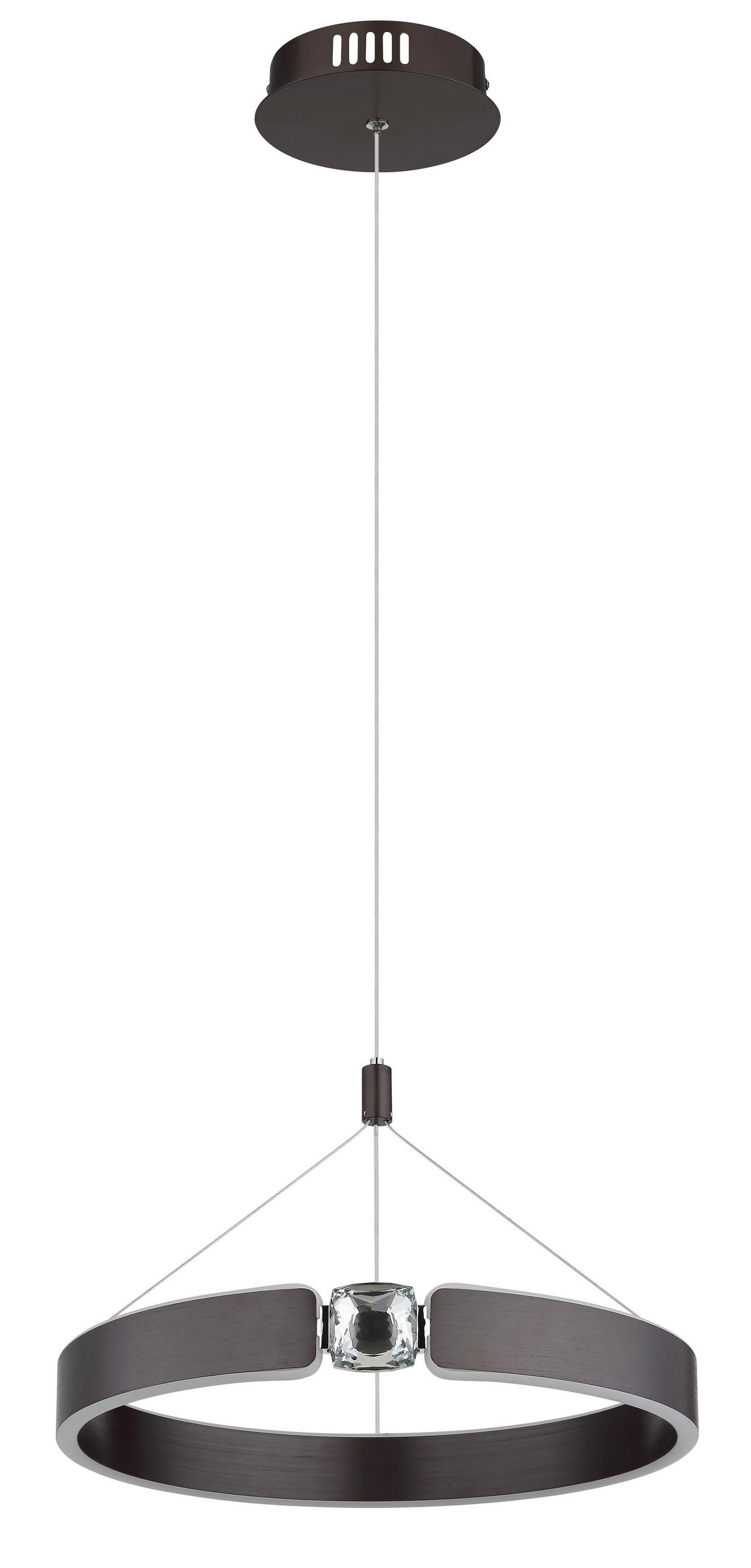 GLOBO LED-Pendelleuchte bronze Opal Metall Acryl H/L: ca. 125x40 cm LED-Pendelleuchte_Hendricks - Opal/bronze (40,00cm) - GLOBO