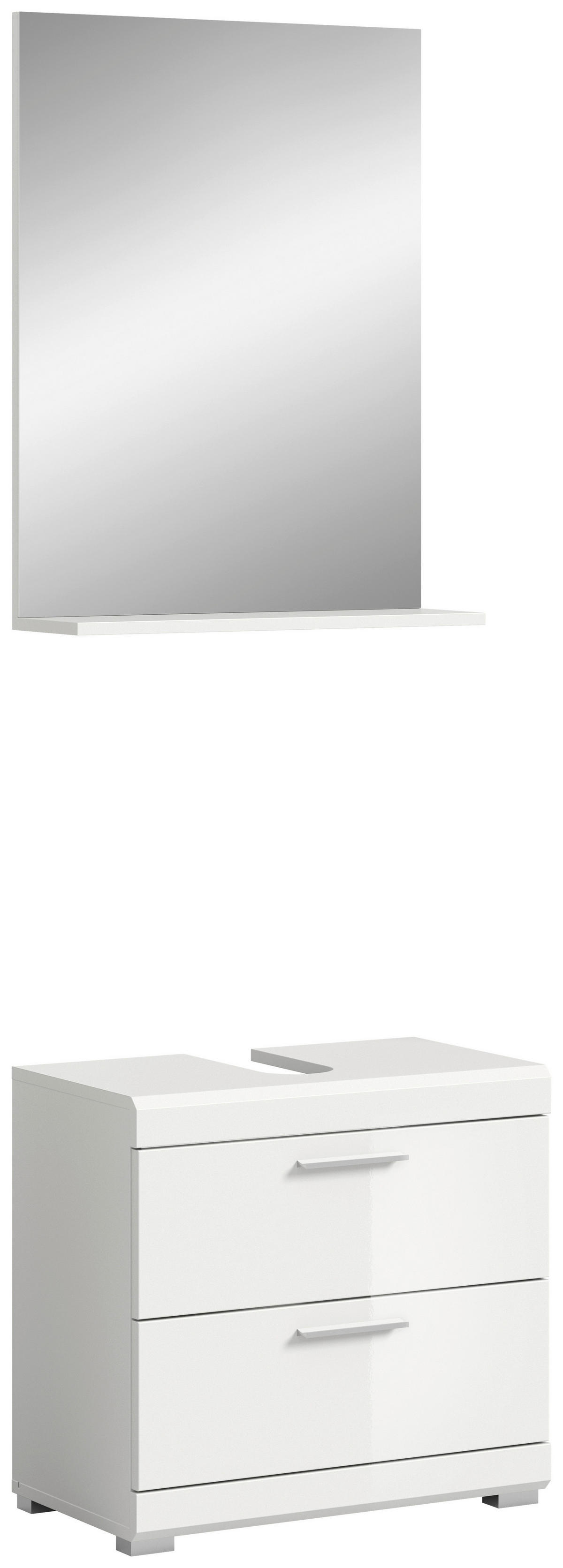 Badezimmer-Set Scout weiß weiß Hochglanz B/H/T: ca. 60x191x37 cm Scout - weiß (60,00/191,00/37,00cm) - xonox.home