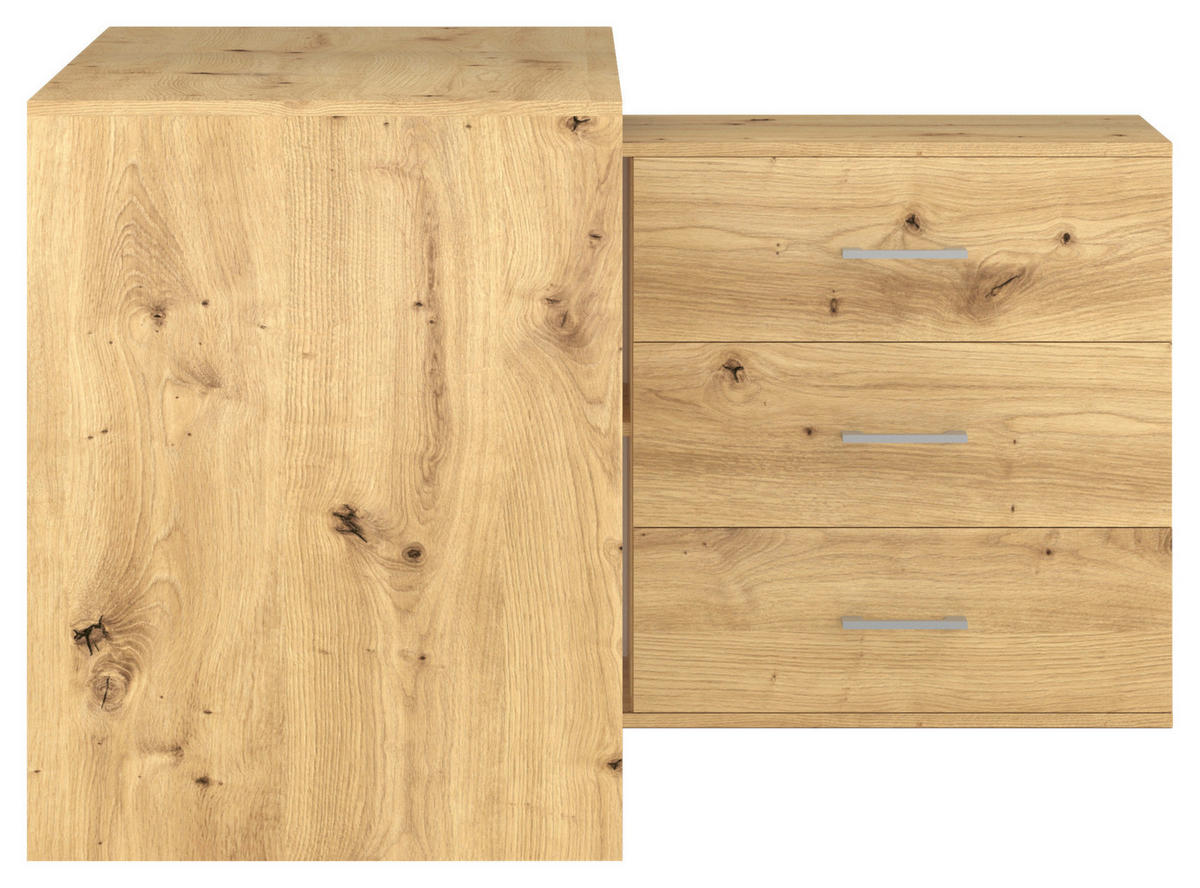 Schreibtisch KURT Eiche Artisan Nachbildung B/H/T: ca. 120x75,4x122 cm KURT - Eiche (120,00/75,40/122,00cm) - WIPMEB