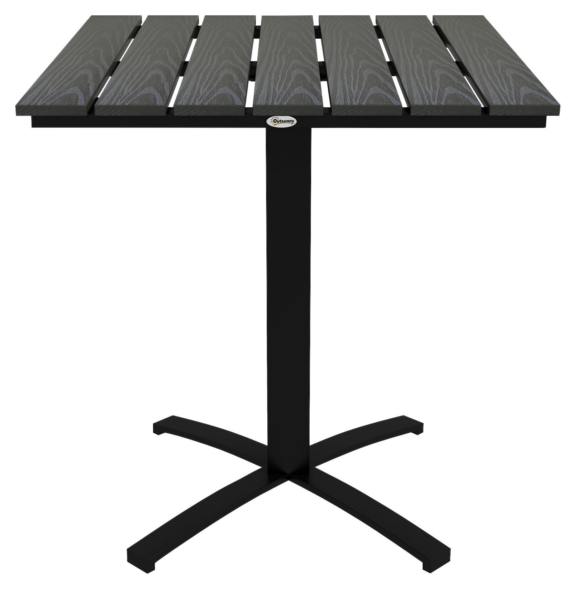 Outsunny Gartentisch grau Holz B/H/L: ca. 70x76x70 cm Gartentisch - grau (70,00/70,00/76,00cm) - Outsunny