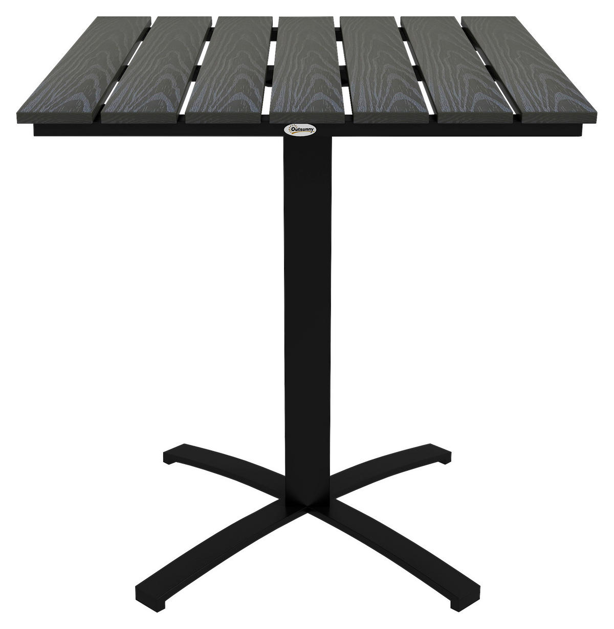 Outsunny Gartentisch grau Holz B/H/L: ca. 70x76x70 cm Gartentisch - grau (70,00/70,00/76,00cm) - Outsunny