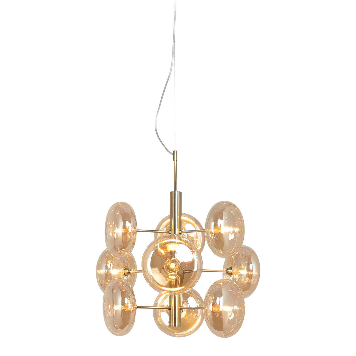 Näve Leuchten Pendelleuchte 7092857 gold Metall Glas B/H/T: ca. 53x55x53 cm G9 9 Brennstellen Orion - gold (53,00/55,00/53,00cm) - Näve Leuchten