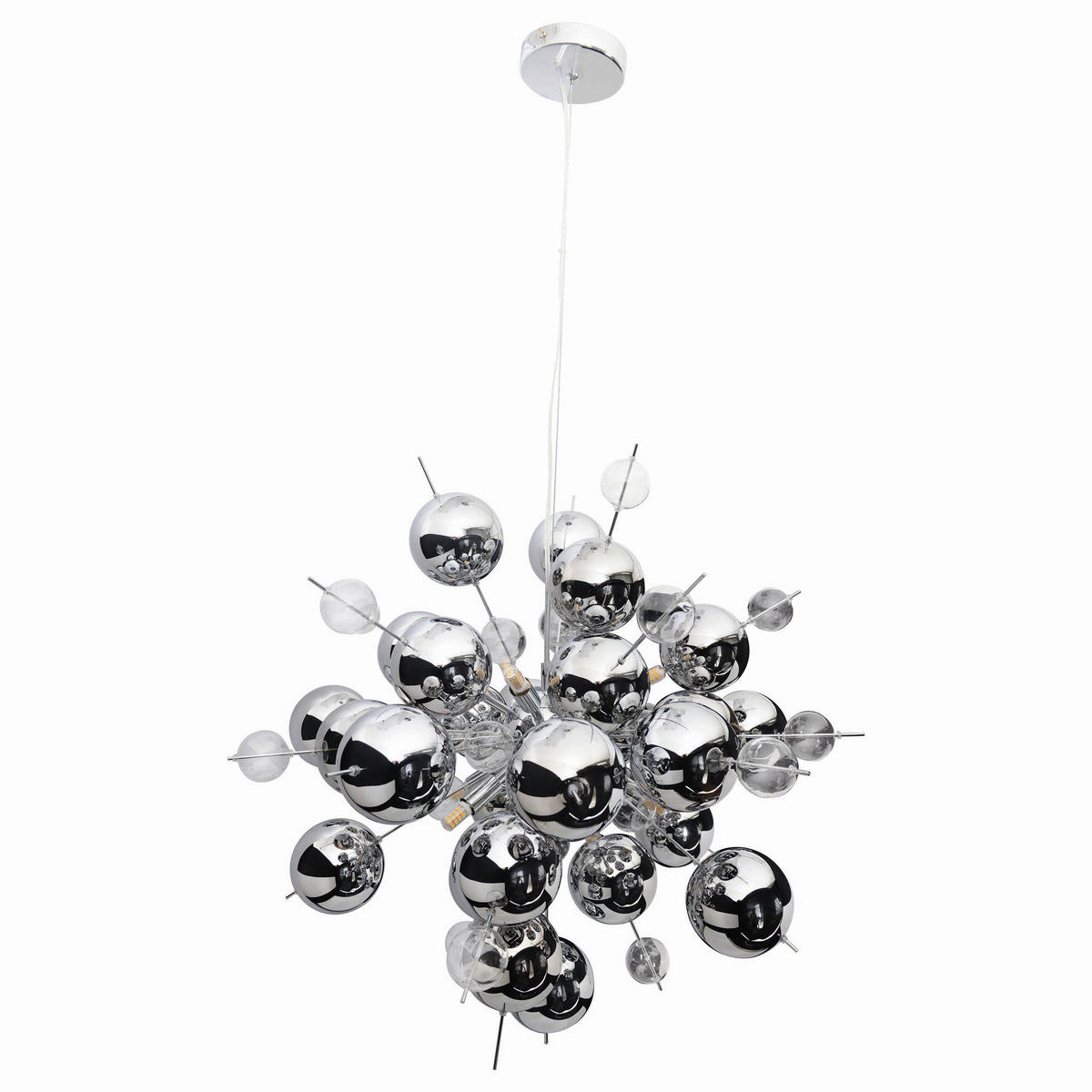 Näve Leuchten Pendelleuchte Chrom Glas Metall B/H/T/D: ca. 65x193x65x65 cm G9 10 Brennstellen EXPLOSION - Chrom (65,00/193,00/65,00cm) - Näve Leuchten