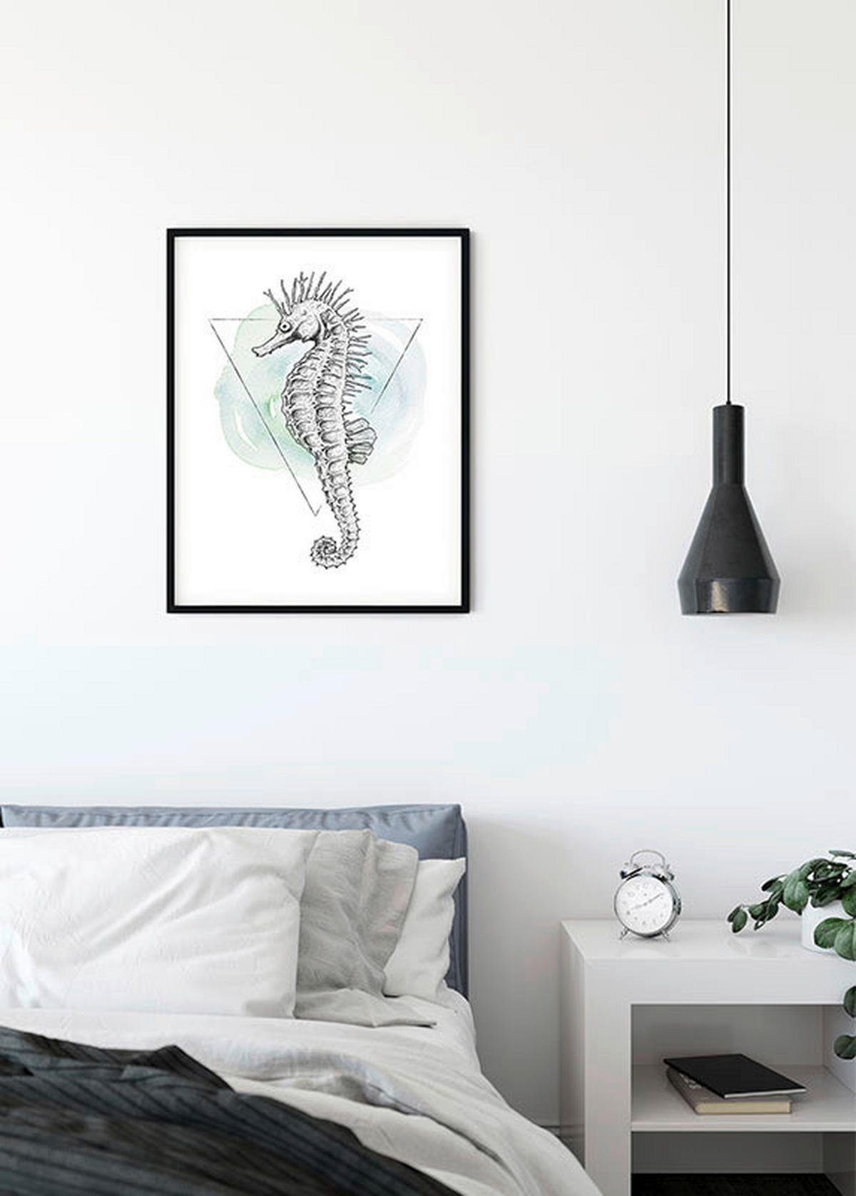Komar Poster Sea Horse Watercolor Tiere B/L: ca. 40x50 cm Sea Horse Watercolor - (40,00/50,00cm) - Komar
