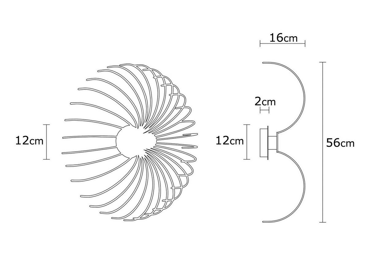 Opviq Wandleuchte schwarz Metall B/H/L: ca. 16x56x16 cm E27 1 Brennstellen Aspendos - schwarz (16,00/16,00/56,00cm) - Opviq