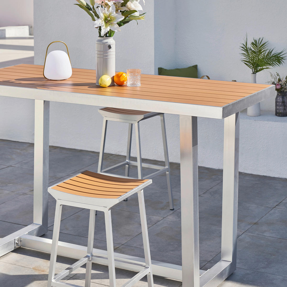AXI Outdoor Living Gartensitzgruppe James grau Metall B/H/L: ca. 79x110x180 cm James - braun/grau (180,00/79,00/110,00cm) - AXI Outdoor Living