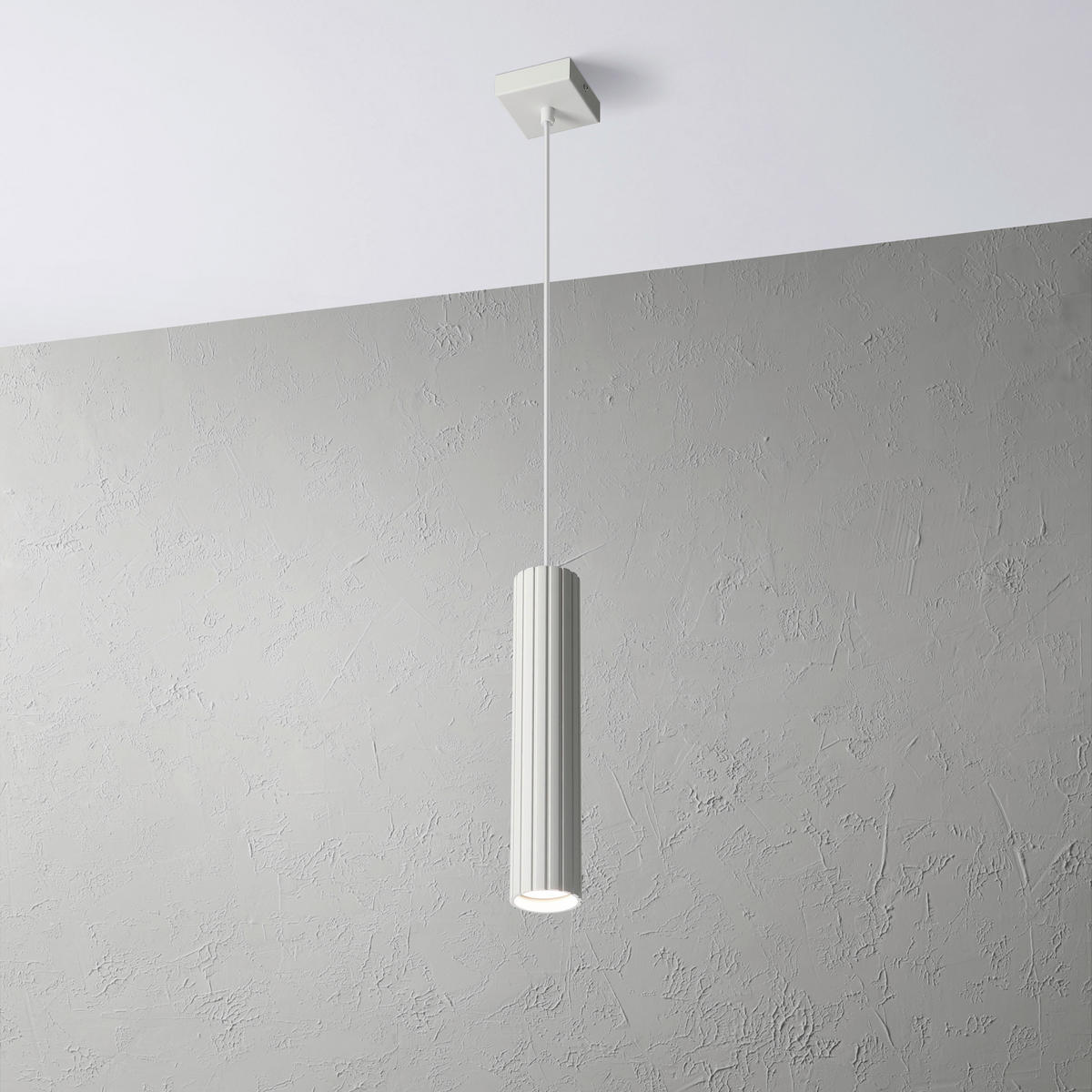 Lamkur Strahler weiß Stahl B/H/L: ca. 6,5x118x6,5 cm 1 Brennstellen Prisma - weiß (6,50/6,50/118,00cm) - Lamkur