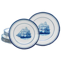 CreaTable Tafelservice Segelschiff blau Steingut 12 tlg. Segelschiff - blau/weiß - CreaTable
