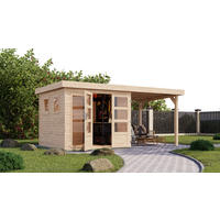 Karibu Gartenhaus Leon 3,5 natur B/H/L: ca. 242x211x242 cm Leon 3,5 - natur (242,00/242,00/211,00cm) - Karibu