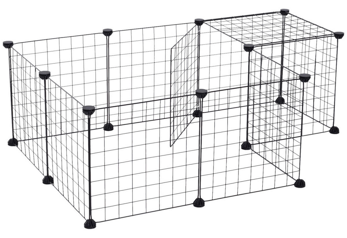 PawHut Freigehege schwarz Metall B/H/L: ca. 73x36x106 cm Freigehege - schwarz (106,00/73,00/36,00cm) - PawHut